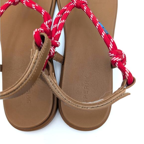 Sperry Isla T-Bar Slingback Sandal Open Round Toe Women's Red Size US11 EU42.5 - Picture 10 of 12